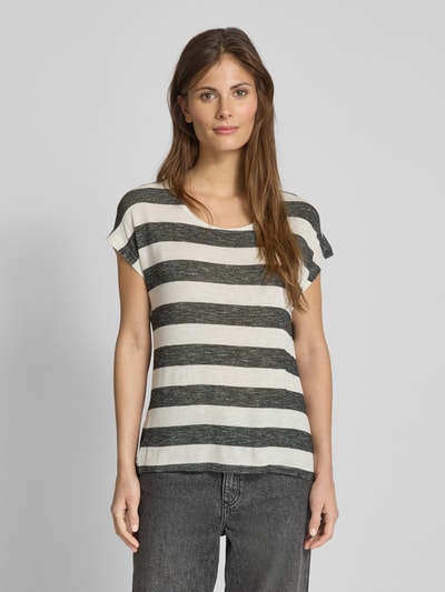 Vero Moda Relaxed Fit T-Shirt aus Viskose-Mix Modell 'WIDE STRIPE' Black 4