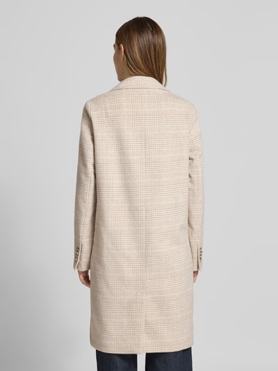 s.Oliver RED LABEL Regular fit lange wollen jas met ruitmotief Beige - 5