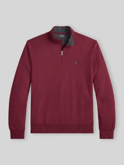 Produktfoto, Regular Fit Sweatshirt aus Baumwoll-Mix von Polo Ralph Lauren in Dunkelrot mit dezentem Logo, glatte Textur, Herren Sweatshirt.