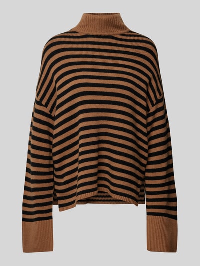 EDITED Oversized Strickpullover mit Stehkragen Modell 'Matthea' Cognac 1