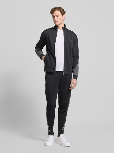 BOSS Regular Fit Trainingsjacke aus Baumwoll-Mix Black 1