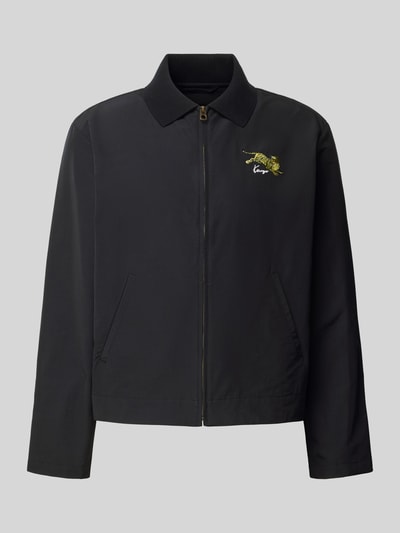 Produktfoto, Blouson aus Baumwoll-Mix von Kenzo in Schwarz mit Reißverschluss, Umlegekragen und Stickerei, glatte Oberfläche, gerade Passform