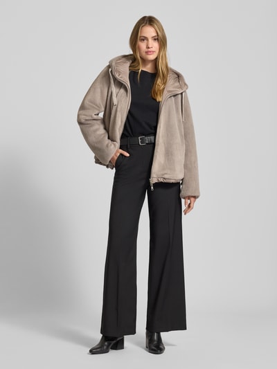 WHITE LABEL Jacke mit Kunstfellbesatz Taupe 1