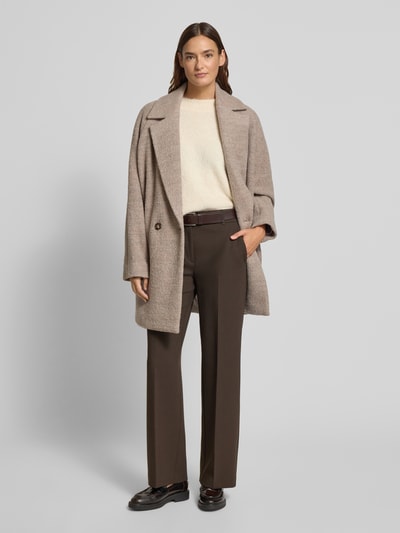 BOSS Lange wollen jas met reverskraag, model 'CALODINO2' Lichtgrijs - 1