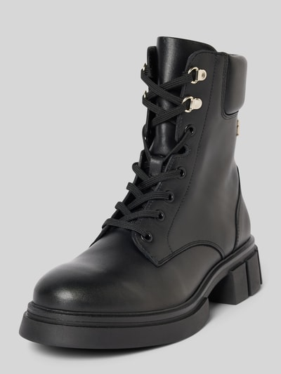 Tommy Hilfiger Schnürboots aus Leder mit Label-Applikation Modell 'LACE-UP' Black 1