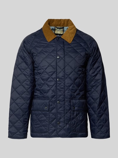 Produktfoto, Regular Fit Steppjacke mit Zweiwege-Reißverschluss Modell 'CITY BEDALE' von Barbour, jednokolorowy granatowy, faktura, satynowe wykończenie, naszywane kieszenie, wykładany kołnierz