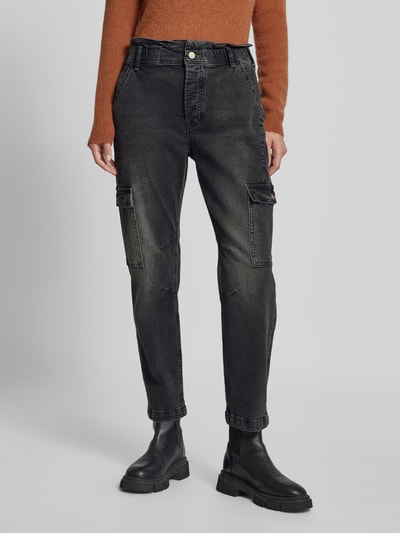 Scotch & Soda Jeansy o kroju tapered fit z elastycznym pasem Antracytowy 4