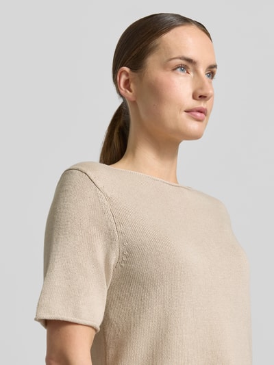 Marc O'Polo Regular Fit T-Shirt aus Baumwoll-Leinen-Mix Stein 3
