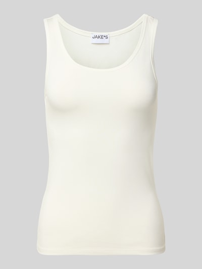 Jake*s Casual Slim Fit Top aus Modal-Mix Offwhite 1