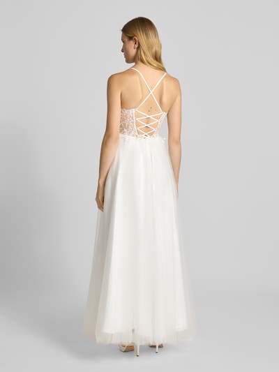 Mascara Regular Fit Abendkleid mit floralem Spitzenbesatz Weiss 5