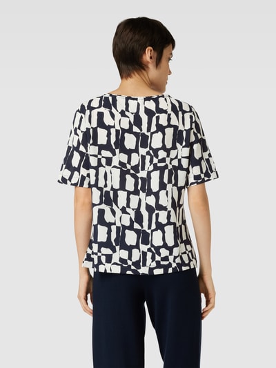 s.Oliver BLACK LABEL Blouseshirt met all-over motief Marineblauw - 5