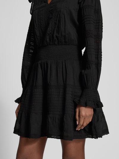 Neo Noir Minikleid mit V-Ausschnitt Modell 'Aran' Black 3
