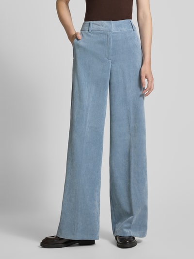 Christian Berg Woman Selection Wide fit corduroy broek met linnen Lichtblauw - 4