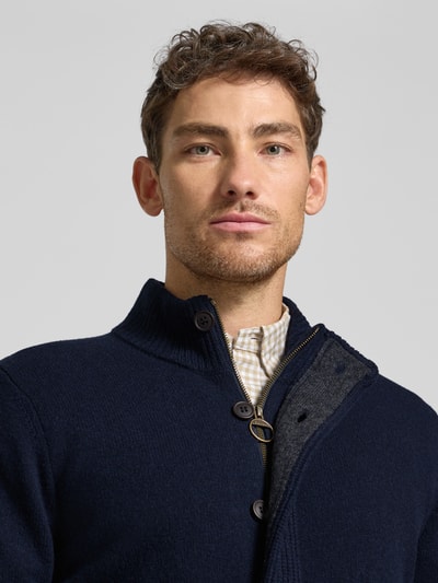 Barbour Regular fit gebreid jack van echte wol Marineblauw - 3