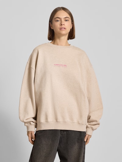 Karo Kauer Bluza o kroju oversized z okrągłym dekoltem model ‘Legacy’ Beżowy melanż 4