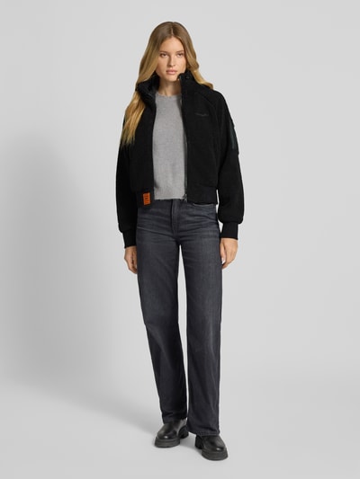 Original Bombers Kurtka polarowa z kapturem i wyhaftowanym logo Czarny 1