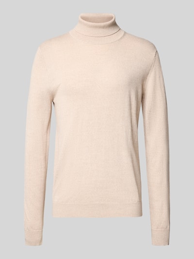 Christian Berg Men Pullover aus Merino-Mix mit Rollkragen Sand Melange 2