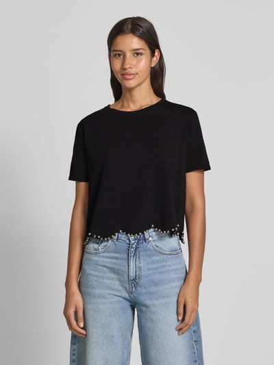 Liu Jo White T-shirt met siersteentjes Zwart - 4