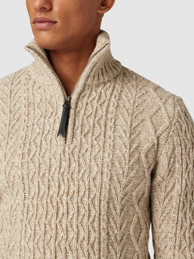 Superdry Strickpullover mit Zopfmuster Offwhite 3