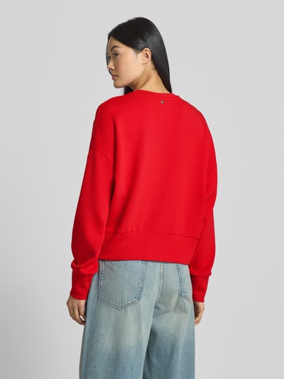 MOS MOSH Oversized Sweatshirt mit Label-Stitching Modell 'CELLI' Rot 5