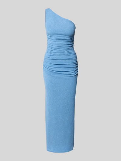 TROYDEN COLLECTION Abendkleid mit One-Shoulder-Träger und Raffungen Rauchblau 2