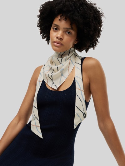 Tommy Hilfiger Sjaal van pure zijde met logo-opschrift Offwhite - 1