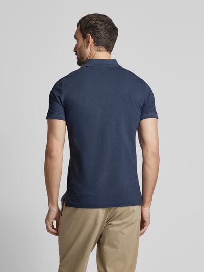 Geox Slim fit poloshirt met structuurmotief Marineblauw - 5