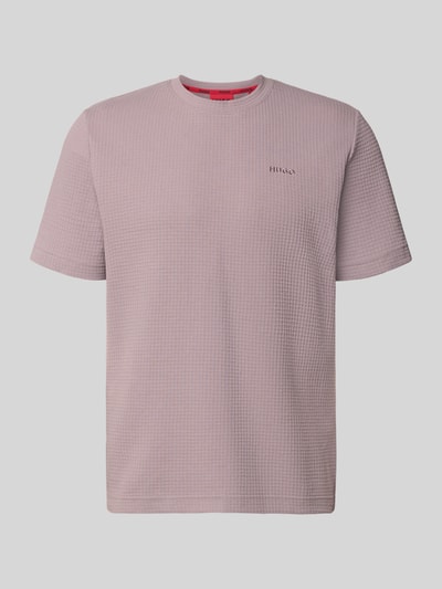 Produktfoto, Regular Fit T-Shirt aus Baumwoll-Mix Modell 'AUSTIN' von HUGO in Waffelstruktur, unifarben, Rundhals, kurzarm, Label-Stitching.