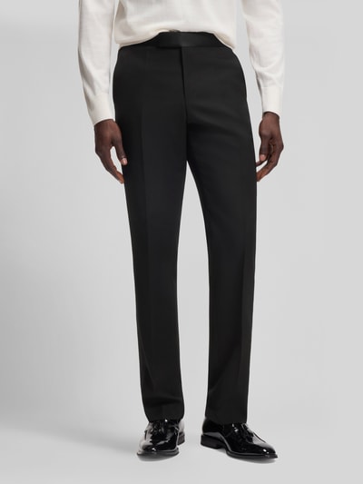 BOSS Spodnie garniturowe o kroju slim fit z czystej żywej wełny model 'Genius-Tux' Czarny 4