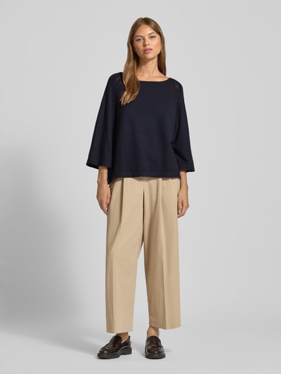 comma Gebreide pullover met ronde hals Donkerblauw - 1