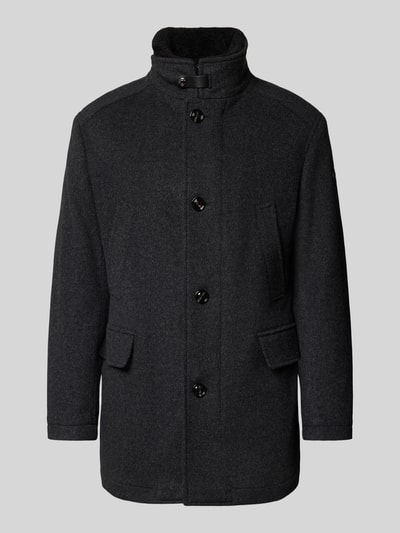 Produktfoto, Regular Fit Kurzmantel aus Woll-Mix Modell 'Gary' von JOOP! COLLECTION, dunkles Grau, klare Linien, strukturierte Oberfläche