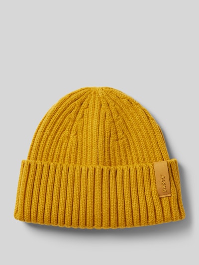 Barts Beanie met labeldetail, model 'SUMTER' Mosterdgeel - 1