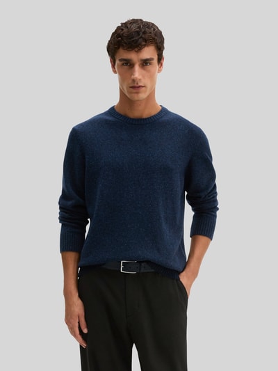 Marc O'Polo Pullover mit Tweedstruktur Dunkelblau 4