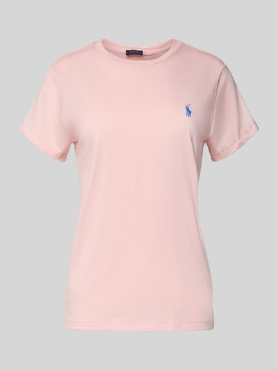 Polo Ralph Lauren T-shirt met labelstitching en ronde hals Felroze - 2
