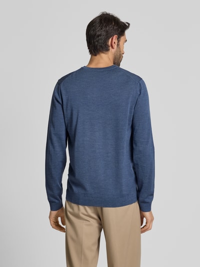 MAERZ Muenchen Strickpullover aus Schurwolle Modell 'ON SUMMER' Jeansblau 5