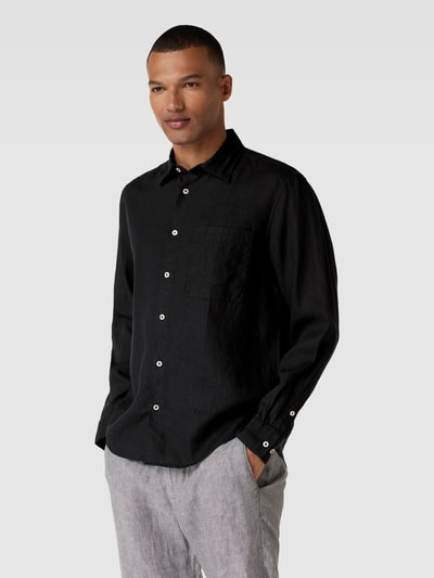Marc O'Polo Leinenhemd mit Kentkragen Black 4
