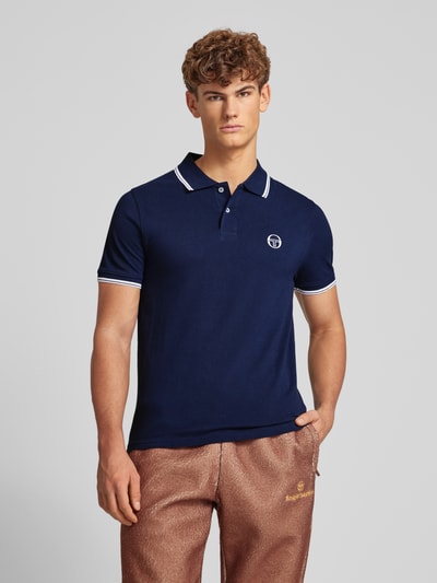 SERGIO TACCHINI Regular fit poloshirt met logostitching, model 'SERGIO' Marineblauw - 4