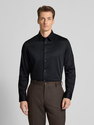 Jake*s Regular fit zakelijk overhemd met kentkraag Zwart - 4