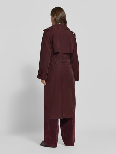 Jake*s Collection Regular Fit Trenchcoat aus Viskose-Mix Pflaume 5