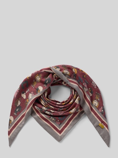 Produktfoto, Dreieckstuch im Allover-Look von Codello in Rot mit buntem Muster, Material-Mix mit wiskozą, Szerokość w rozmiarze 1: 31 cm, długość 1: 160 cm