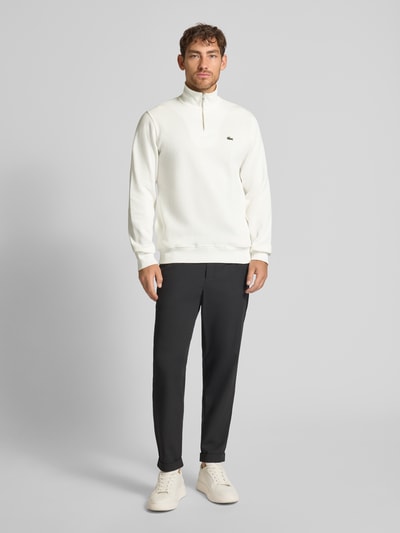 Lacoste Bluza z kołnierzem o kroju regular fit z czystej bawełny Złamany biały 1