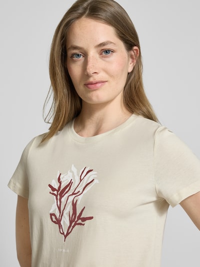 Tom Tailor T-shirt o kroju regular fit z czystej bawełny Beżowy 3