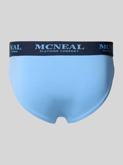 Produktfoto, Slip mit Label-Details im 3er-Pack von MCNEAL, jasnoniebieski, gładka struktura, elastyczny pas z logo, bawełna z elastanem, dopasowany krój