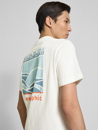 Napapijri T-Shirt mit Label-Print Modell 'SOVANA' Offwhite 3