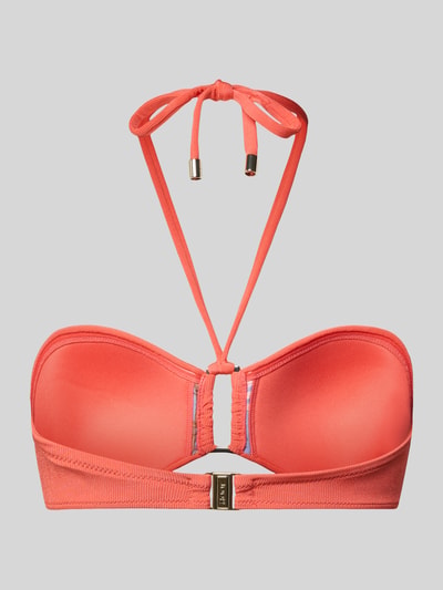 Produktfoto, Neckholder-Bikini-Oberteil Modell 'Costillas Beach' von JOOP! Collection in Koralle, glatte Textur, Stretch-Material, körpernah