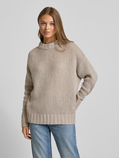HUGO Oversized Strickpullover mit Alpaka-Anteil Modell 'SLOOSSY' Sand 4