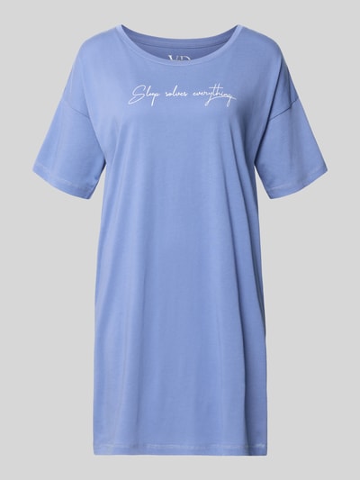 LASCANA Koszula nocna o kroju relaxed fit z mieszanki wiskozy model ‘Cozy Dreams’ Niebieski 1