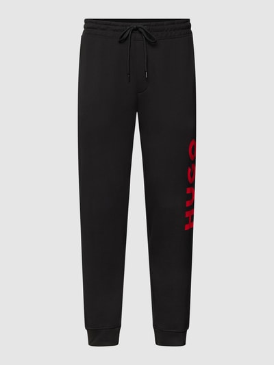 HUGO Sweatpants met labelprint, model 'Dutschi' Zwart - 2