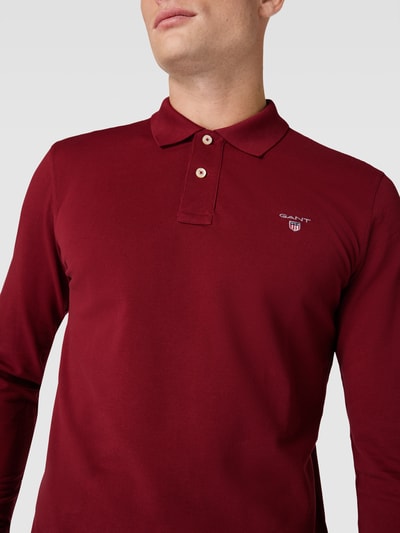 Gant Poloshirt im langärmeligen Design Bordeaux 3