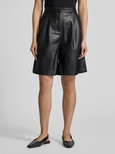 Neo Noir Straight Leg Shorts in Leder-Optik Modell 'Nika' Black 4